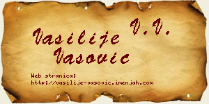 Vasilije Vasović vizit kartica
